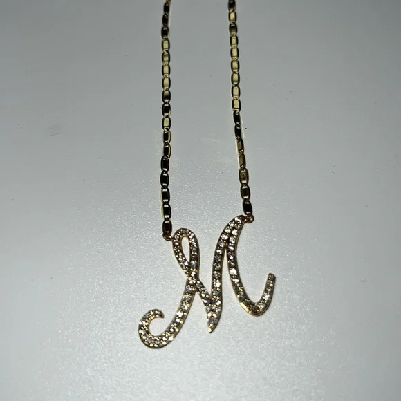💎NWT LANA MALIBU INITIAL NECKLACE “M” 14 K GOLD & DIAMOND - Picture 15 of 17